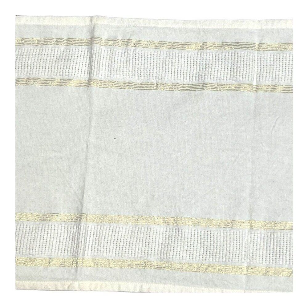 LuxeHabitat Beige & Gold Floss Thread Woven Table Runner 15.5” X 72.5” READ MORE